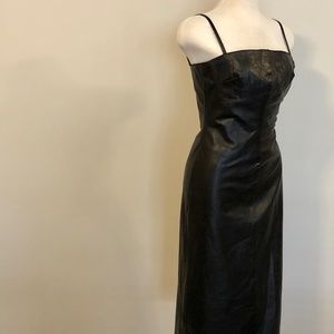 Black 'Rugby North America' Leather Midi-Dress